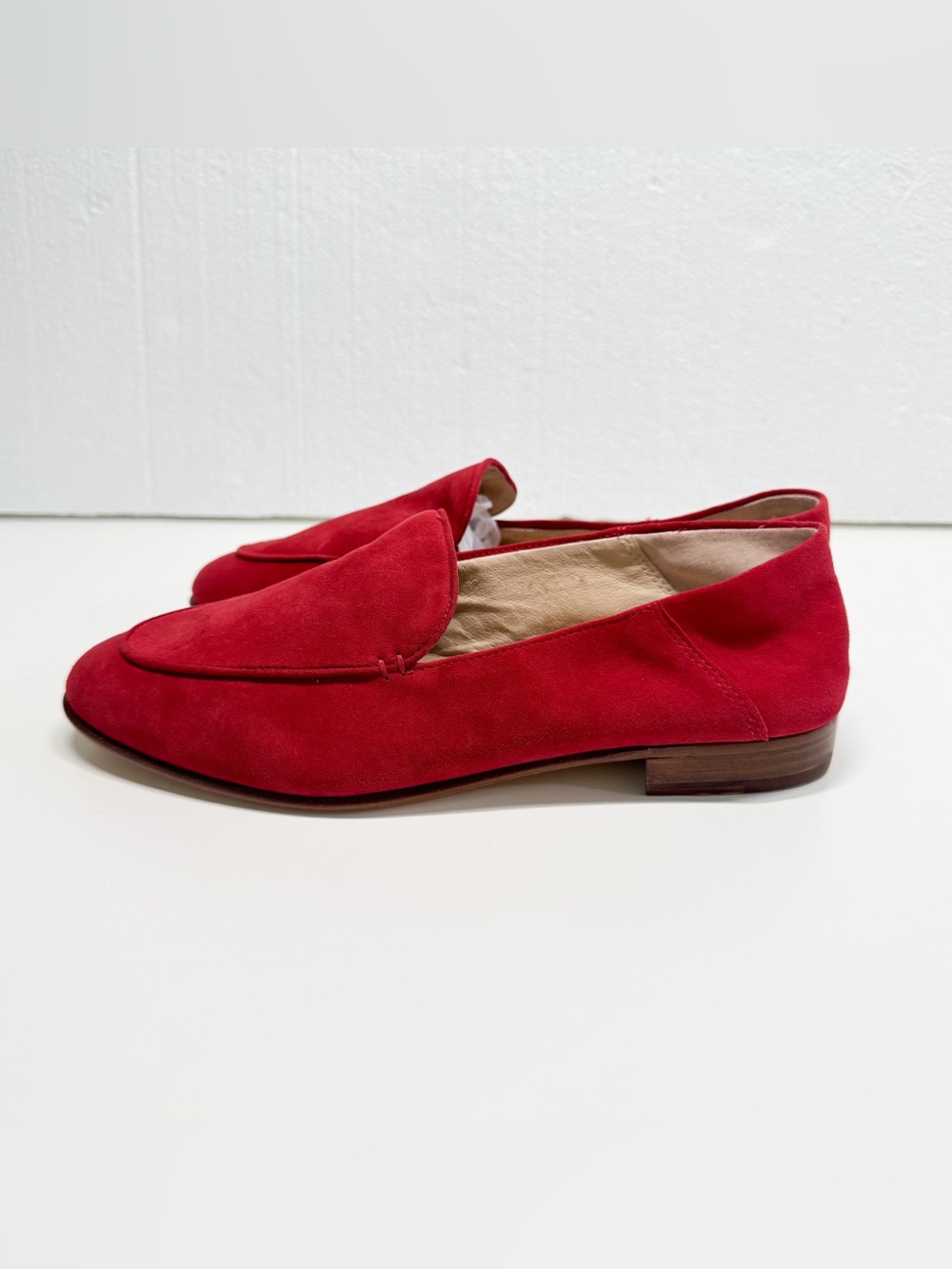 ANTONIO MELANI Callan Leather Suede Loafers In Dark Sierra Red Sz 7.5